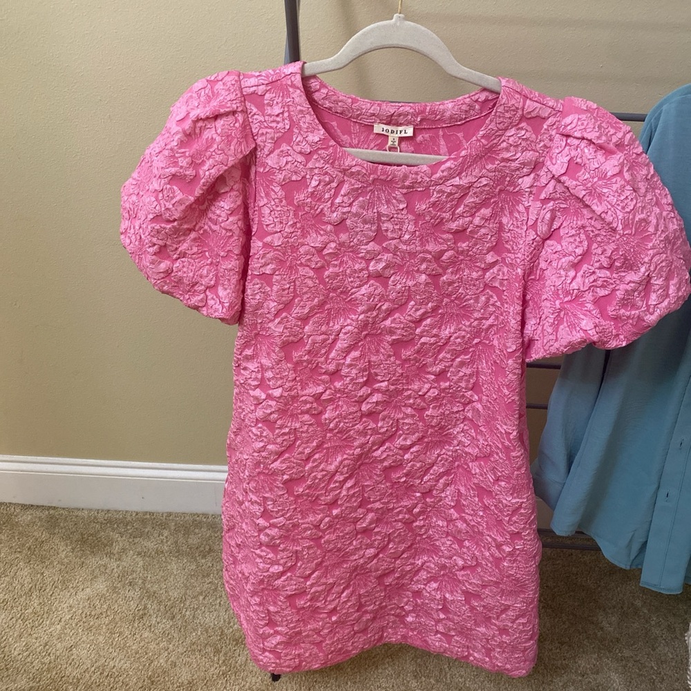 JODIFL Pink Jacquard Dress